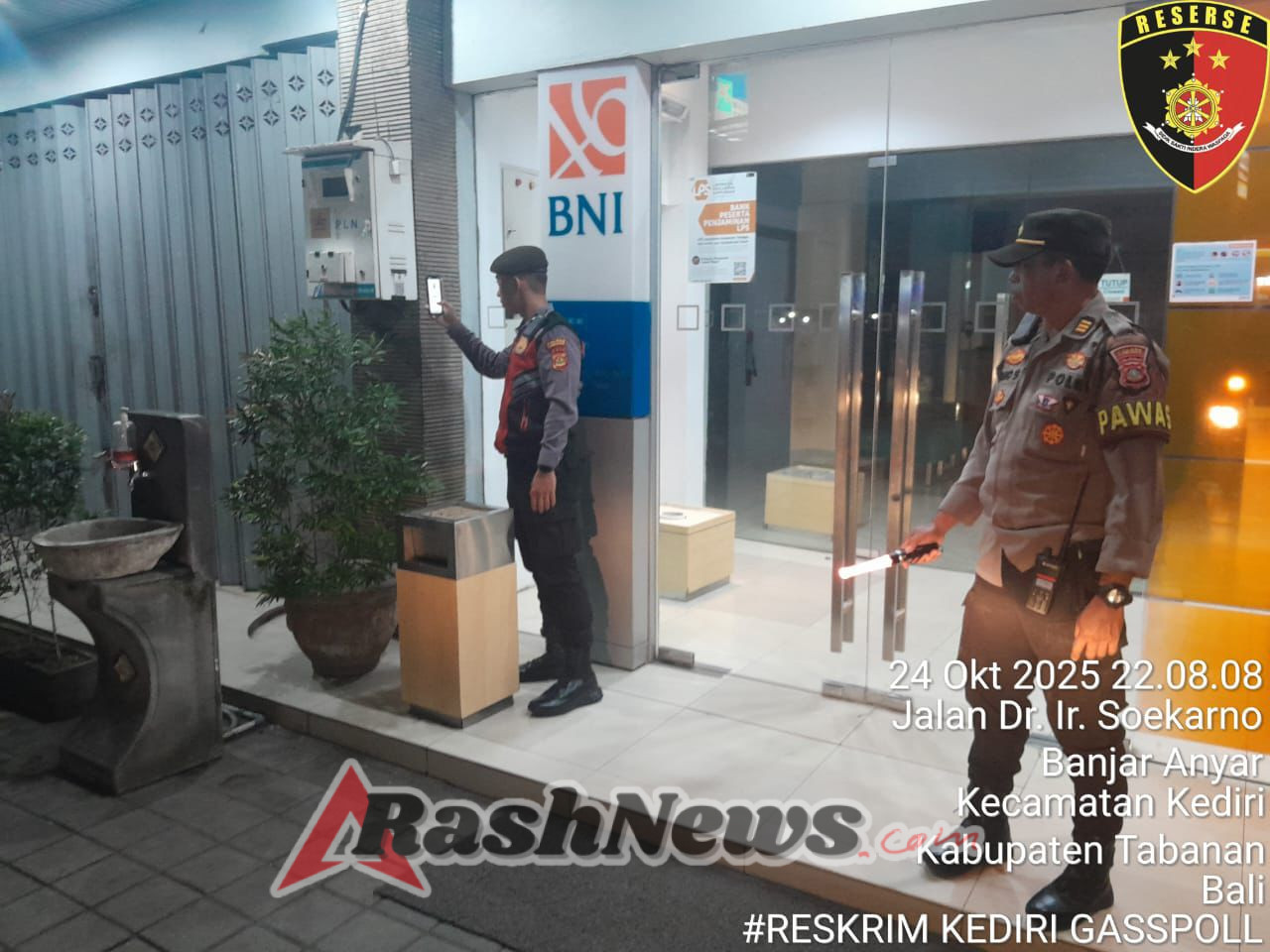 Polsek Kediri Gencarkan Pelaksanaan Patroli Barcode Malam Hari