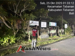 Sat Samapta Polres Tabanan Gelar Patroli Jalan Kaki Subuh, Pastikan Situasi Kamtibmas Tetap Kondusif