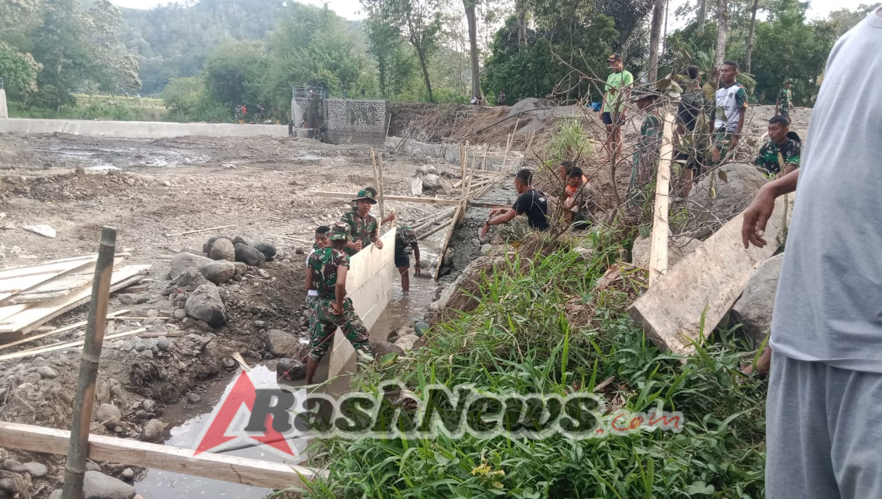 Kodim 1625/Ngada Fokus Selesaikan Pengecoran Sayap Bendungan Panondiwal di Benteng Tawa