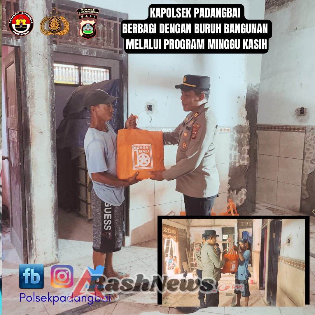 KAPOLSEK PADANGBAI BERBAGI DENGAN BURUH BANGUNAN MELALUI PROGRAM MINGGU KASIH