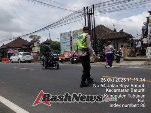 Atensi Kemacetan dan Laka, Polsek Baturiti Gelar Personil  Untuk Laksanakan Strong Point dan pengamanan jalur  obyek wisata