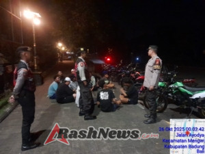 Patroli Subuh Samapta Polsek Mengwi Imbau Anak Muda di Kawasan DTW Taman Ayun