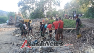 Pengecoran Sayap Bendungan Panondiwal Jadi Sorotan Utama TMMD Ke-126