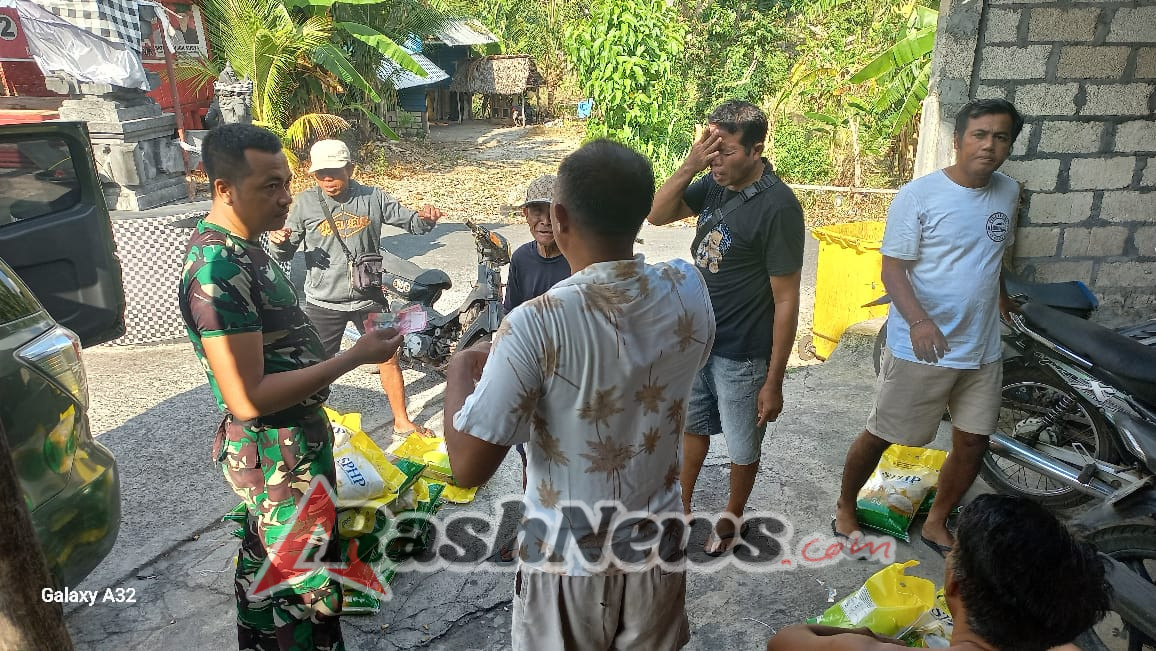 3 Hari Gulirkan GPM, Koramil Nusa penida Salurkan 4 Ton Beras SPHP