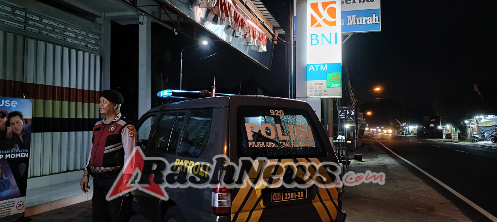 Cegah Tindak Kejahatan, Personel Samapta Polsek Abiansemal Rutin Sambangi Gerai ATM & Jalur Sepi