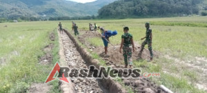 TMMD ke-126 Kodim 1625/Ngada Terus Berlanjut, Pembangunan Irigasi Puun Keo Hampir Rampung
