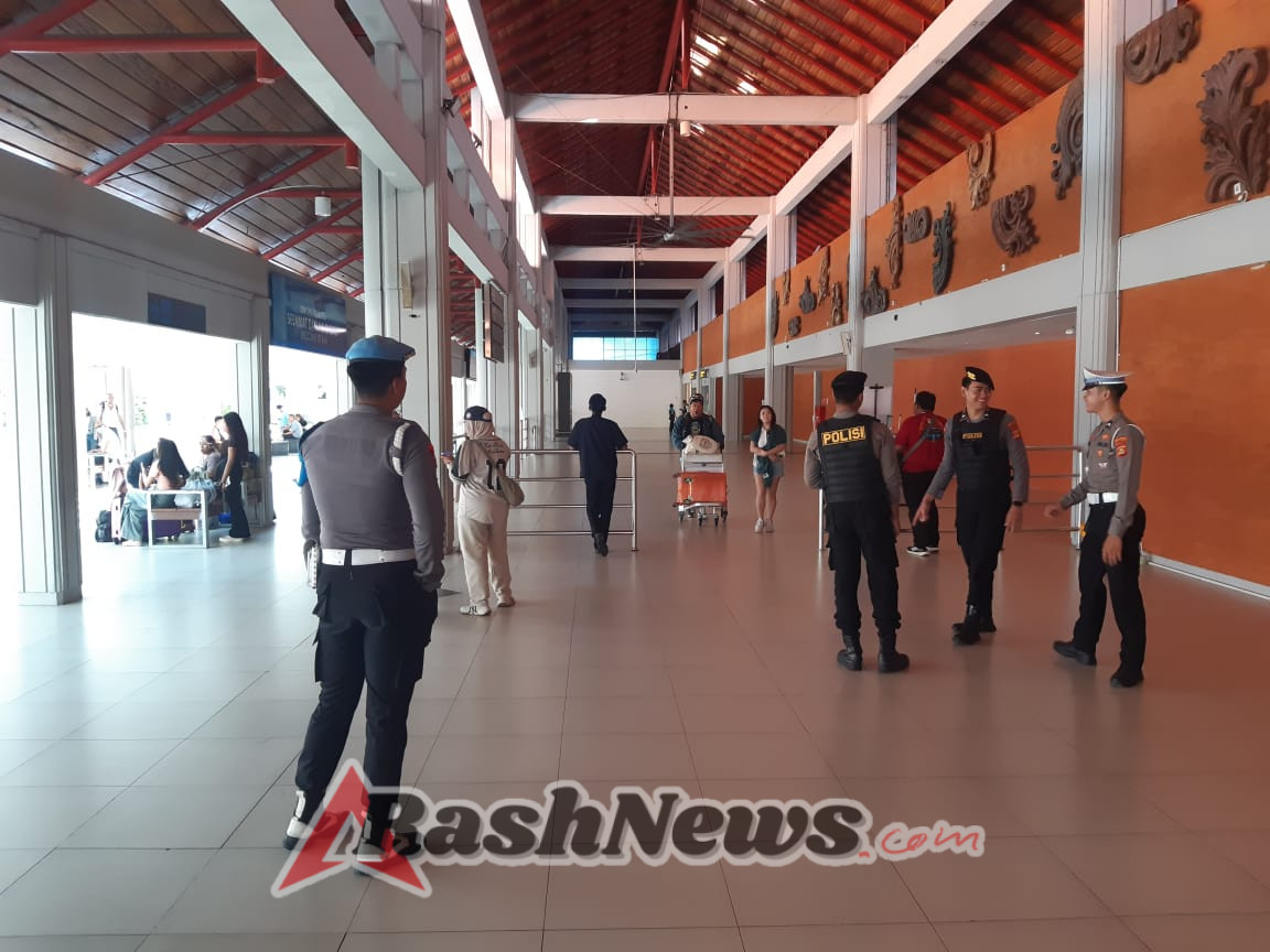 Polres Bandara Ngurah Rai Tingkatkan Pengamanan di Area Keberangkatan dan Kedatangan Penumpang