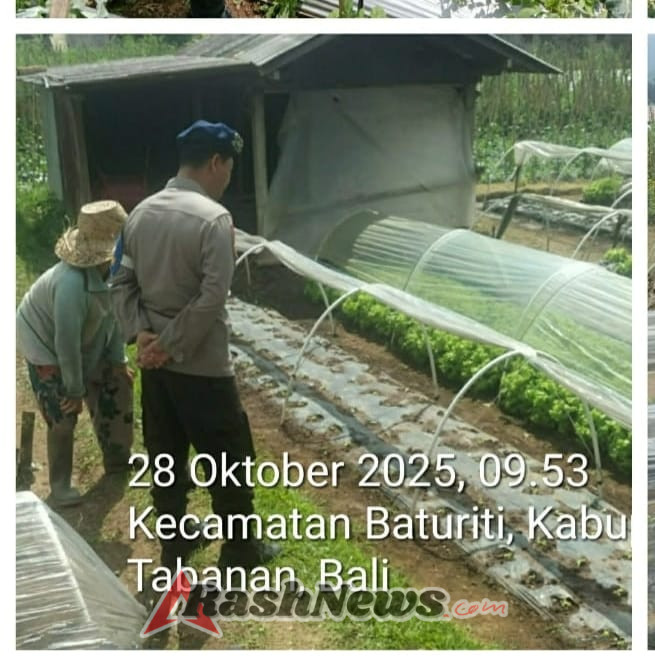 Polairud Polres Tabanan Sambangi Petani di Puncak Indah Bedugul, Wujud Sinergi Warga dan Polisi Jaga Kamtibmas serta Ketahanan Pangan