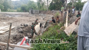 Gotong Royong Satgas TMMD ke-126 Ngada, Pengecoran Bendungan Panondiwal Hampir Selesai