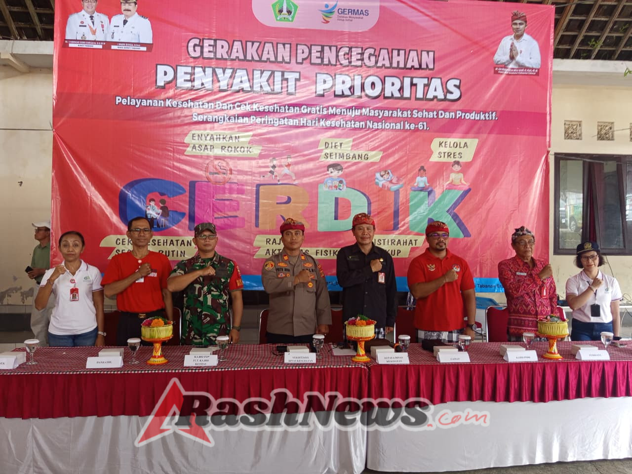 Kapolsek Kerambitan Hadiri undangan Bakti Sosial dan Cek Kesehatan Gratis (CKG).