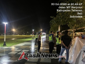 Polres Tabanan Gencarkan Blue Light Patrol, Pastikan Keamanan di Titik Keramaian Malam Hari