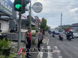 Kapolsek Tabanan Cek Langsung Strong Point Pengaturan Lalu Lintas di Pos Grogak