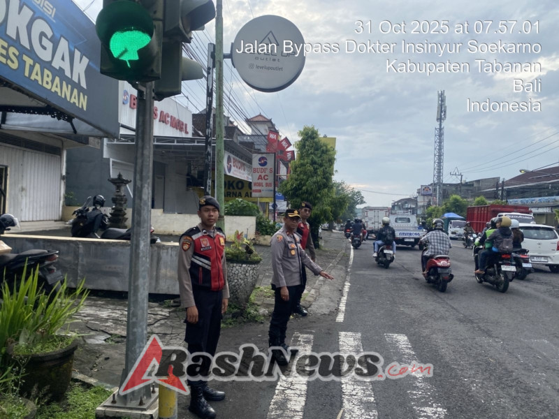 Kapolsek Tabanan Cek Langsung Strong Point Pengaturan Lalu Lintas di Pos Grogak