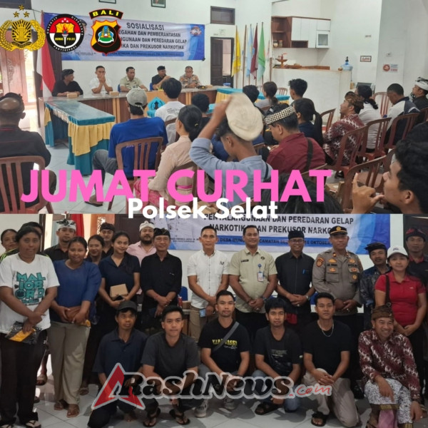 Kapolsek Selat melaksanakan giat Jumat Curhat sambangi  Masyarakat Desa Muncan.