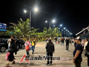 Personil Polsek Benoa  Berikan Layanan Kedatangan Kapal Penumpang KM. Leuser di Dermaga Timur Pelabuhan Benoa