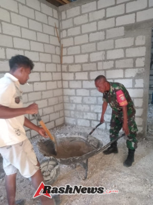 Kebersamaan TNI dan Masyarakat Terjalin di Oematanboli Lewat Gotong Royong Babinsa