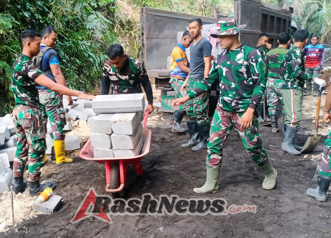 Satgas TMMD Ke-126 Kodim 1611/Badung Bahu Membahu Guna Menyelesaikan Target Pengerjaan