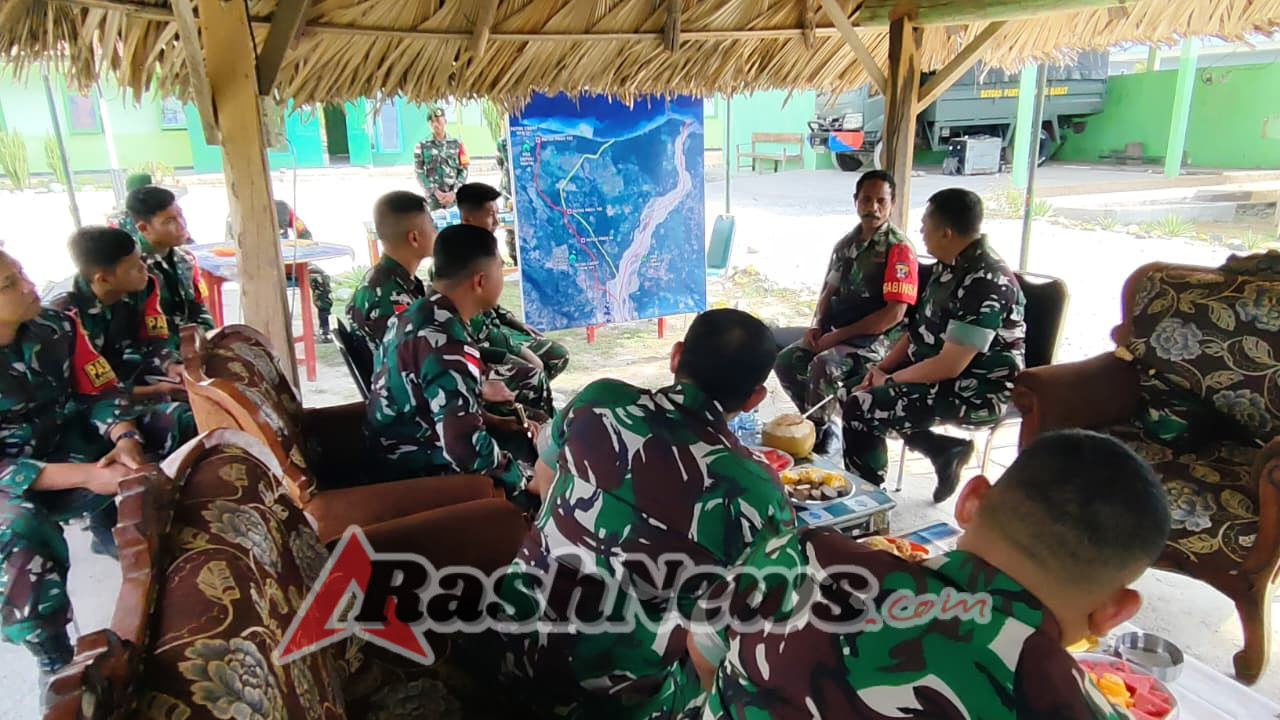 Kunjungan Dankolakops Pamtas RI-RDTL di Jajaran Pos Satgas Pamtas Yonarhanud 2 Kostrad