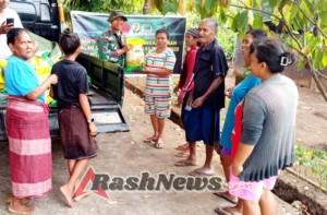 Kodim 1624/Flotim Bersama BULOG Salurkan 1 Ton Beras Murah di Lewohala