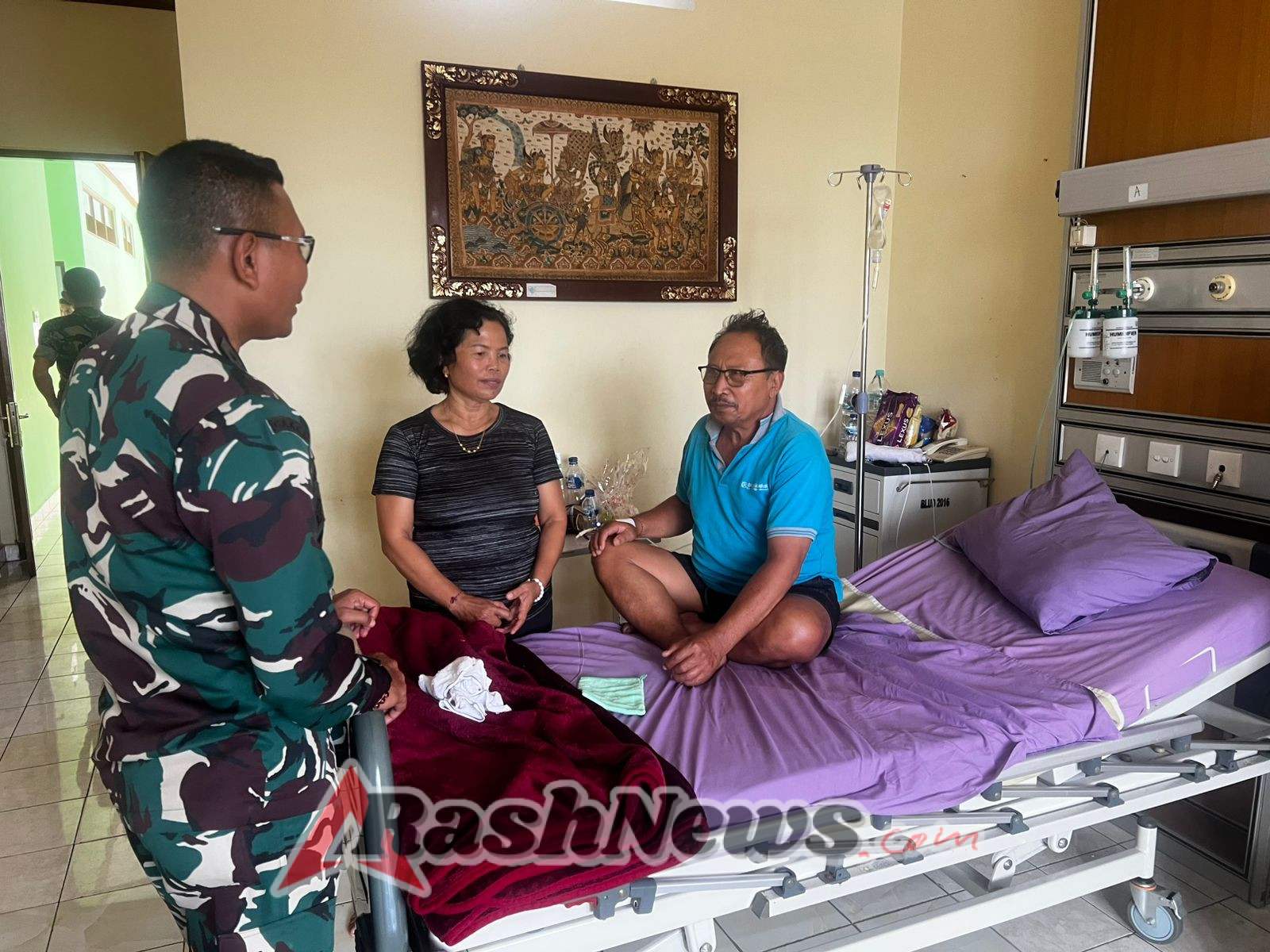 Jenguk KBT Yang Jalani Rawat Inap, Dandim Klungkung Sampaikan Doa Dan Motivasi
