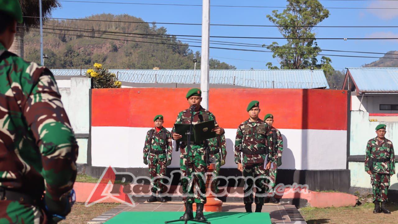 Prajurit Kodim 1625/Ngada Ikuti Upacara 17-an, Dandim Ajak Tingkatkan Profesionalisme