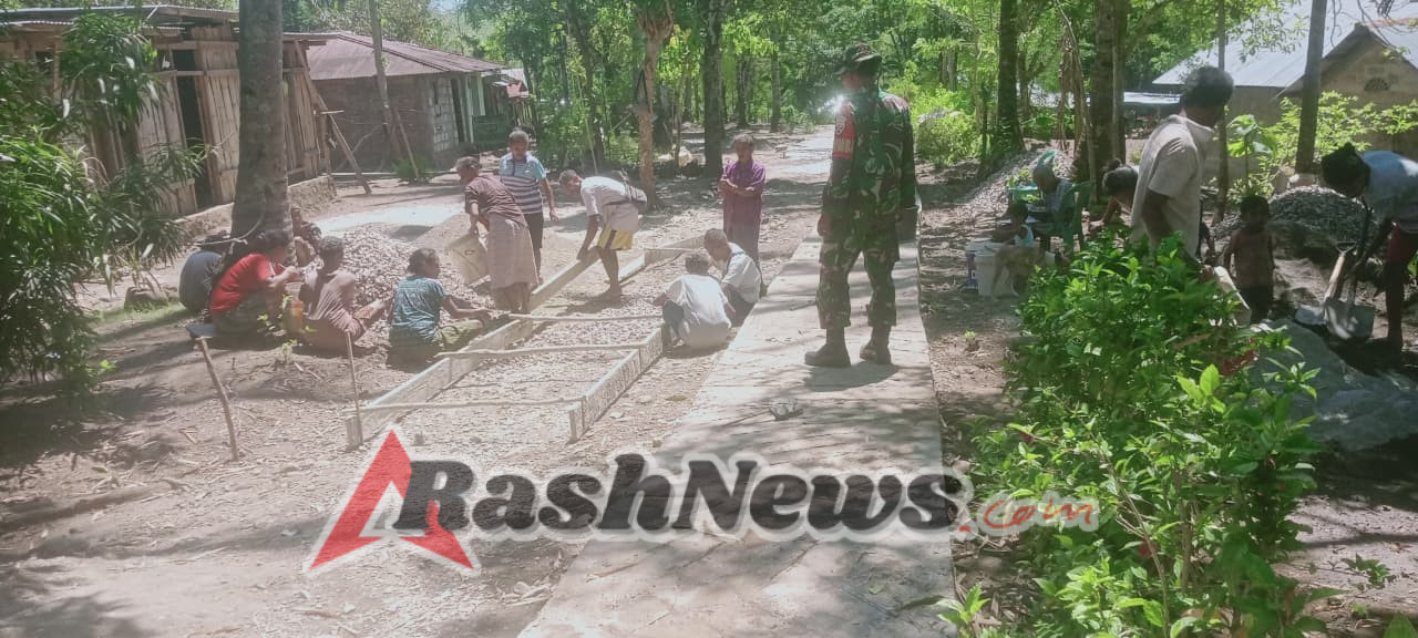 Babinsa Naikliu Dorong Partisipasi Masyarakat Dalam Pembangunan Desa