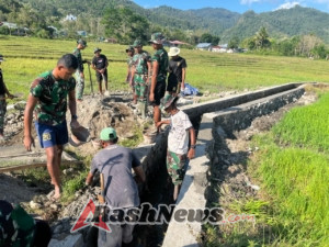 Satgas TMMD ke-126 Kodim 1625/Ngada Tuntaskan Hampir Setengah Proyek Irigasi di Riung Barat