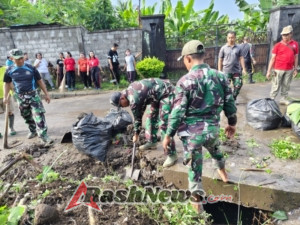 TNI Rakyat Manunggal, Kodim Klungkung Pelopori Kerja Bhakti Di Semarapura Kaja