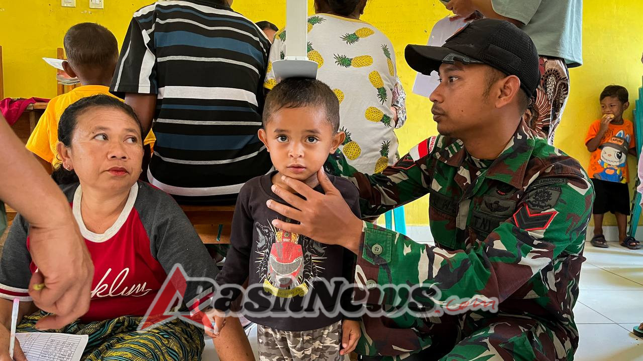 Penyuluhan dan Pelayanan Kesehatan di Desa Manusasi Oleh Satgas Pamtas Yonarhanud 2 Kostrad