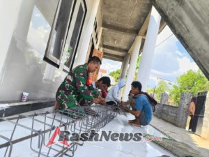 Kebersamaan TNI dan Warga Desa Risa Terwujud dalam Pembangunan Masjid Al-Ikhwan