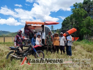 Panen 4,5 Ton Gabah, Petani Lampok Apresiasi Pendampingan Babinsa Desa Lampok
