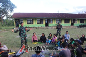Tingkatkan Keterampilan, Satgas Pamtas Yonarhanud 2 Kostrad Latih Drumband Gita Surya Eban