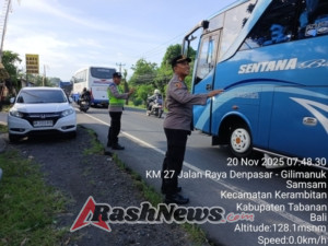 Polsek Kerambitan antisipasi Arus Lalu Lintas meningkat saat libur hari Raya demi menjaga Kamesltiblancartas