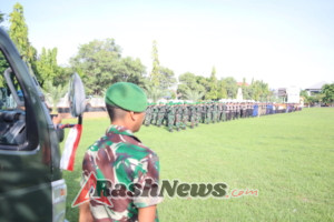 Kodim 1607/Sumbawa Turut Sukseskan Apel Siaga Bencana di Halaman Kantor Bupati