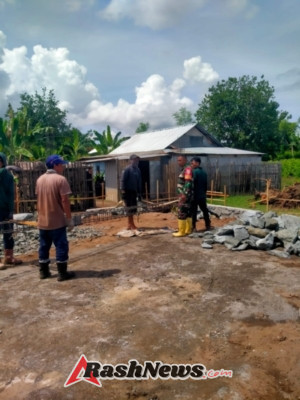 Babinsa Aktif Dampingi Pekerjaan Konstruksi Koperasi Merah Putih di Dasan Anyar