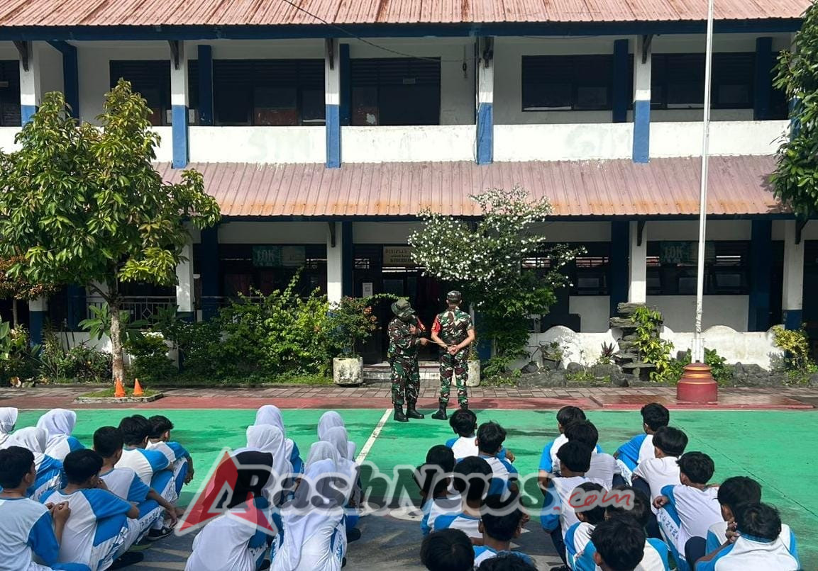 Wasbang dan PBB Babinsa Bangun Karakter Pelajar Menyongsong Hari Guru