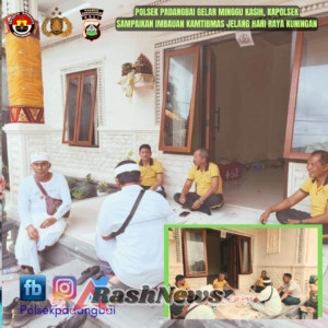 Polsek Padangbai Gelar Minggu Kasih, Kapolsek Sampaikan Imbauan Kamtibmas Jelang Hari Raya Kuningan