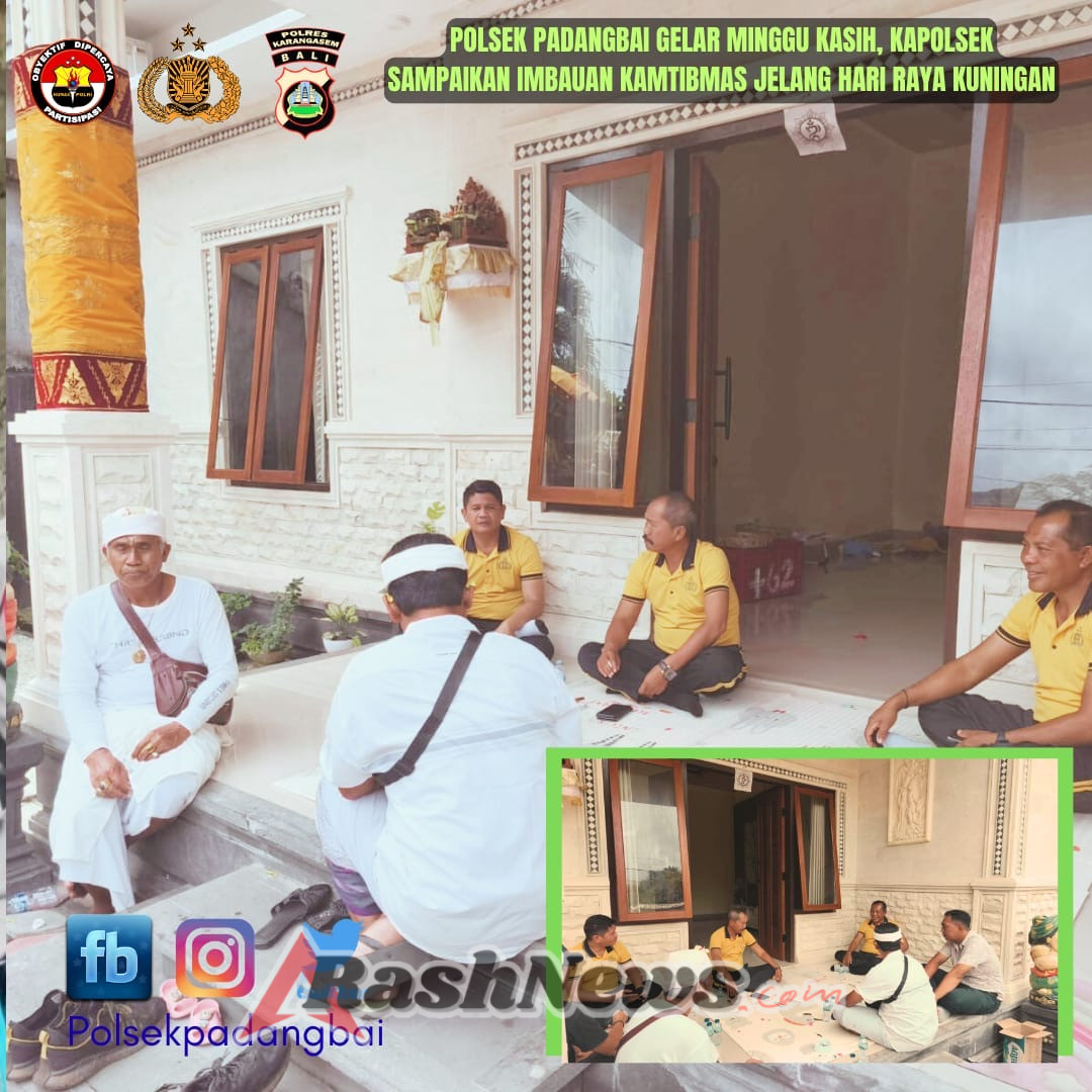 Polsek Padangbai Gelar Minggu Kasih, Kapolsek Sampaikan Imbauan Kamtibmas Jelang Hari Raya Kuningan