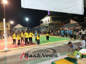 Warga Antusias Ikuti Turnamen Bola Voli, Babinsa Turut Kawal Keamanan