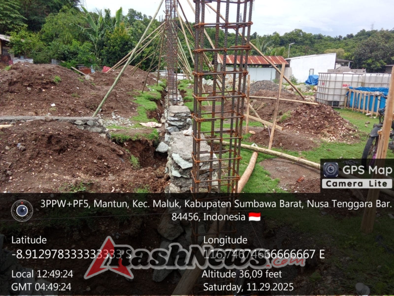 KDKMP Desa Mantun Capai 90 Persen Tahap Pondasi, Babinsa Terus Hadir di Lapangan