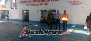 Perkuat Keamanan Wilayah, Babinsa Senayan Laksanakan PAM di Pelabuhan Poto Tano