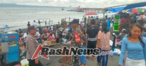 Libur Galungan, Polsek Dawan Amankan Pantai Kampung Kusamba