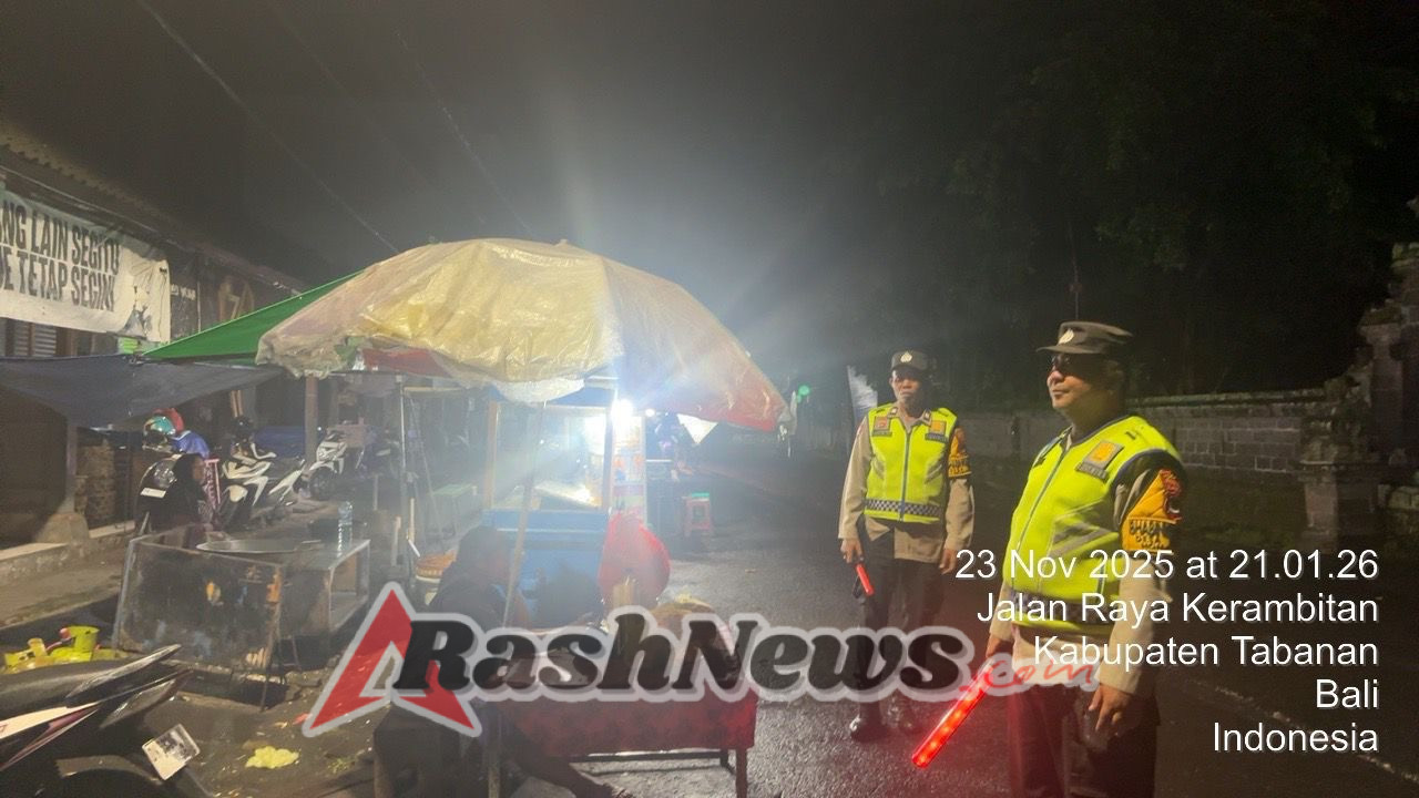 Polsek Kerambitan melaksanakan Patroli Blue Light guna cegah aksi kejahatan