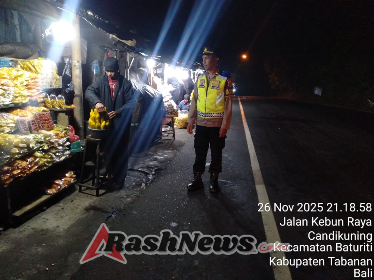 Polsek Baturiti Laksanakan KRYD dan Blue Light Patrol untuk Jaga Situasi Kamtibmas