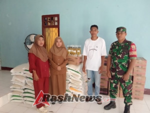 Pemdes dan Babinsa Sekongkang Atas Kolaborasi Kawal Penyerahan Bantuan Beras dan Minyak Goreng 2025