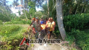Sinergi Babinsa, Polsek, dan BPBD Gianyar Evakuasi Korban Hanyut di Sungai Batuan Kaler