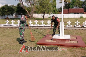 Sambut Peringatan Hari Pahlawan 2025, Kodim Belu Bersihkan TMP Seroja Haliwen