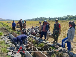 Babinsa TNI AD Aktif Mendukung Pembangunan Irigasi di Kecamatan Kotabaru