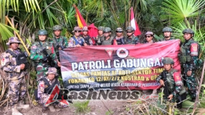 Satgas Pamtas dan Unidade de Patrulhamento de Fronteira (UPF) Timor Leste Gelar Patroli Gabungan di Pos Damar