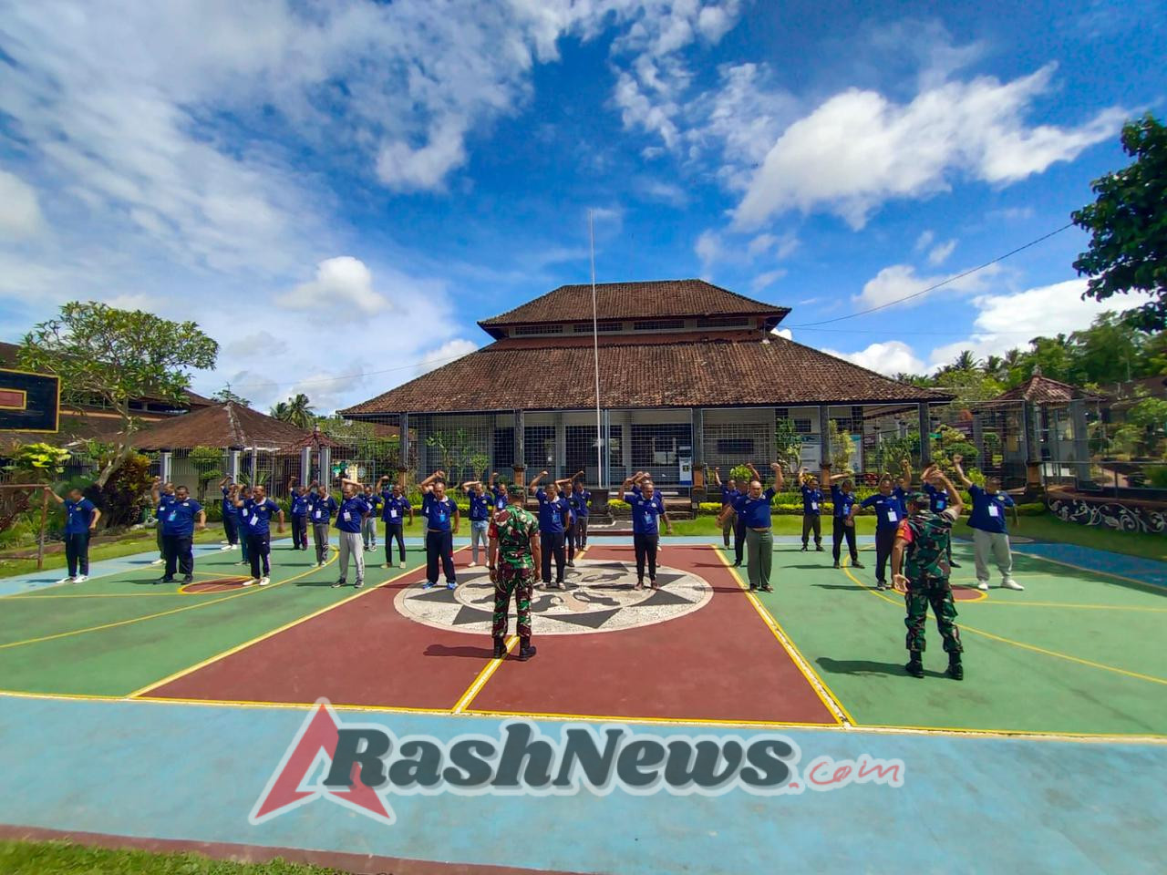 Babinsa Bersama Rutan Bangli Gelar Pelatihan PBB dan Pembinaan Mental bagi Narapidana Narkotika